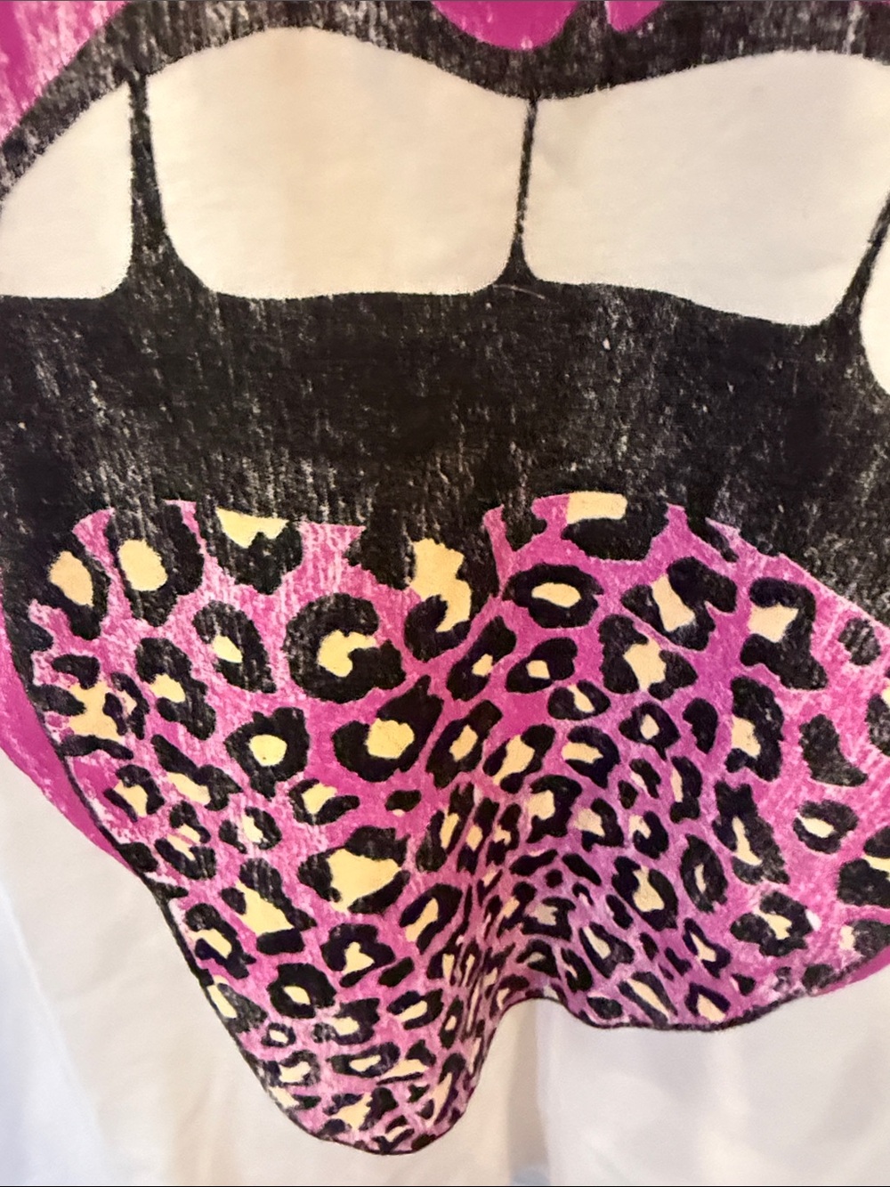 Prince Peter Collection White Tee with Pink Leopard Tongue Graphic - Picture 4 of 4